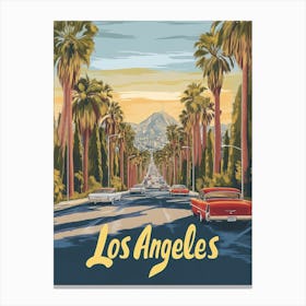 Aihrgdesign A Mid Century Modern Travel Poster For Los Angeles 2 Canvas Print