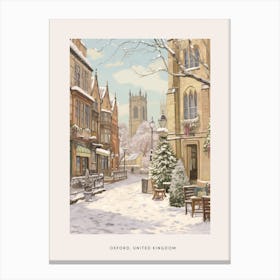 Vintage Winter Poster Oxford United Kingdom 2 Canvas Print