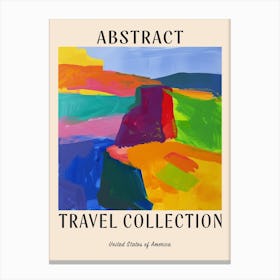 Abstract Travel Collection Poster United States Of America 5 Canvas Print