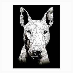 Boston Terrier Dog, Line Drawing 8 Canvas Print