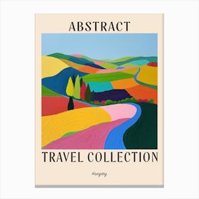 Abstract Travel Collection Poster Hungary 1 Canvas Print