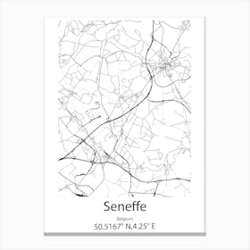 Seneffe,Belgium Minimalist Map Canvas Print