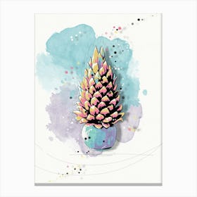 Watercolor Of A Pine Cone Canvas Print