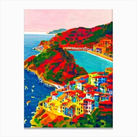 Cinque Terre National Park Italy Abstract Colourful Canvas Print