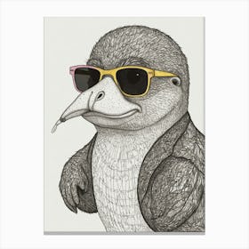 Penguin In Sunglasses Canvas Print