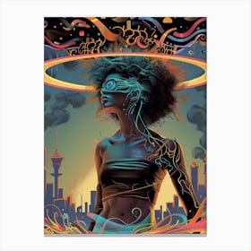 Cyberpunk, cool design, "Arrival" Canvas Print