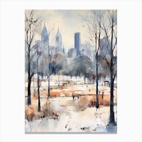 Winter City Park Painting Grant Park Chicago United States 1 Canvas Print