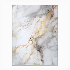 White Gold Marble Texture Canvas Print