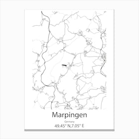 Marpingen,Germany Minimalist Map Canvas Print