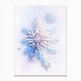 Individual, Snowflakes, Storybook Watercolours 3 Canvas Print