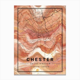 Chester Map Canvas Print