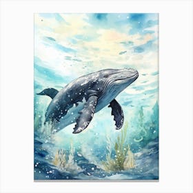 Storybook Illustration Of Whale Canvas Print