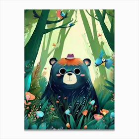 Luxmango Black Bear Funny Canvas Print