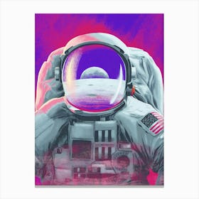 Astronaut On The Moon Canvas Print