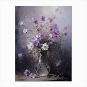 Purple Flowers In A Vase 1 Canvas Print