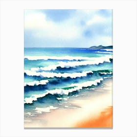 Coolum Beach 3, Australia Watercolour Canvas Print