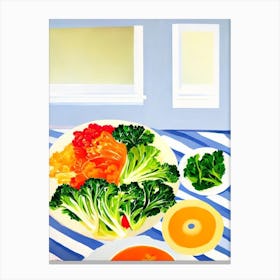 Chinese Broccoli Tablescape vegetable Canvas Print