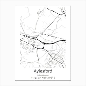 Aylesford,United Kingdom Minimalist Map Toile