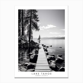 Poster Of Lake Tahoe, Black And White Analogue Photograph 4 Canvas Print