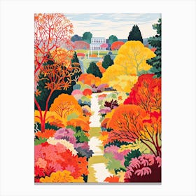 Gardens Of The Palace Of Versailles, France In Autumn Fall Illustration 3 Canvas Print