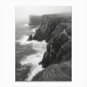 Black And White Cliffs Canvas Print