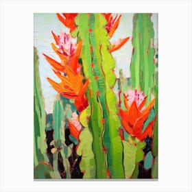 Cactus Painting Chamaecereus Silvestrii 1 Canvas Print