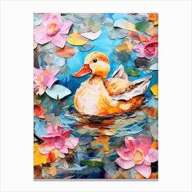 Mixed Media Ducks In The Pond 3 Canvas Print