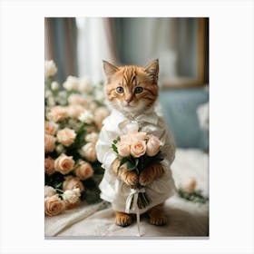 Wedding Cat Canvas Print