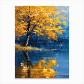 Autumn Tree By The Lake Canvas Print
