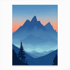 Misty Mountains Vertical Composition In Blue Tone 147 Canvas Print