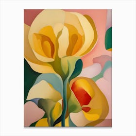 'Yellow Flowers', abstract art of flowers Canvas Print