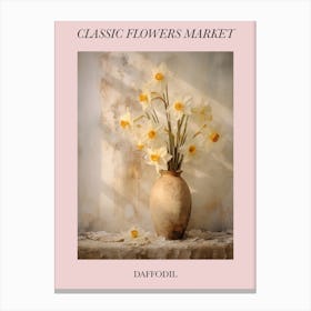 Classic Flowers Market  Daffodil Floral Poster 4 Canvas Print