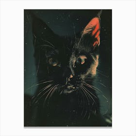 Black Cat With Red Eyes 3 Canvas Print