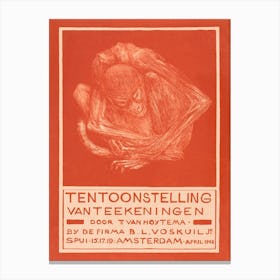 Reklamekart Met Iningedoken Aap (1902), Theo Van Hoyte Canvas Print