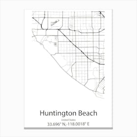 Huntington,United Kingdom Minimalist Map Canvas Print