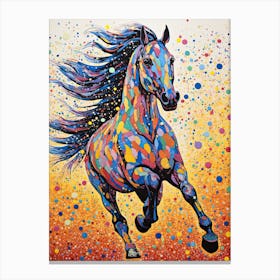 A Horse Painting In The Style Of Pointillism 4 Canvas Print