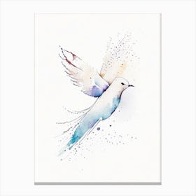 Dove Symbol Minimal 1 Watercolour Canvas Print