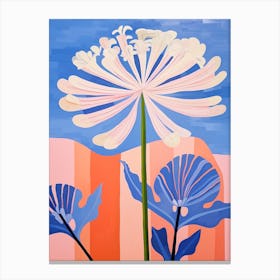 Agapanthus 3 Hilma Af Klint Inspired Pastel Flower Painting Canvas Print