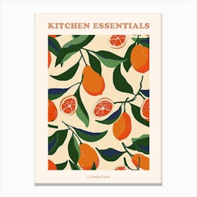 Clementines On A Tree Branch Pattern Poster Canvas Print