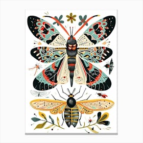 Colourful Insect Illustration Lacewing 7 Canvas Print