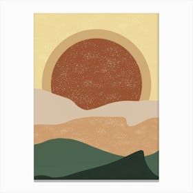 Sunrise Sunset Desert Wall Art Canvas Print