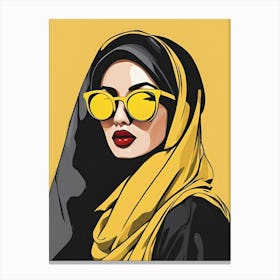 Muslim Woman With Sunglasses Canvas Print