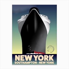 New York Southampton Cruise Ship Canvas Print