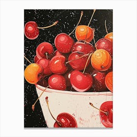 Art Deco Cherry Explosion Canvas Print