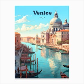 Venice Italy Summer Modern Travel Illustration Canvas Print