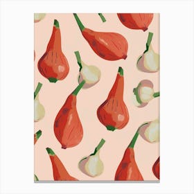 Garlic & Onion Pattern Canvas Print