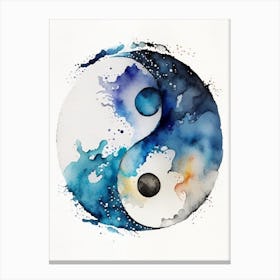 Repeat 4 Yin And Yang Watercolour Canvas Print