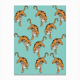 Vintage Tiger Pattern Canvas Print