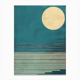 Moon Over The Ocean Canvas Print Canvas Print