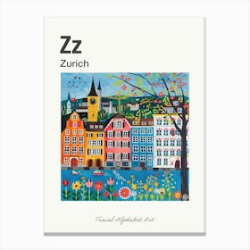 Kids Travel Alphabet  Zurich 1 Canvas Print
